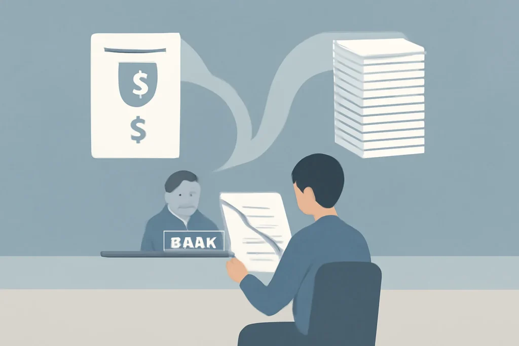 보험계약대출 한도 감소로 인해 더 비싼 신용대출로 갈아타는 선택의 차이를 보여주는 이미지